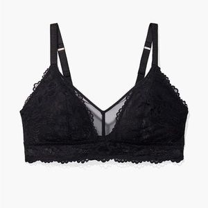NWT Savage X Fenty Black Caviar Floral Lace & Mesh Bralette Wireless Size 1X